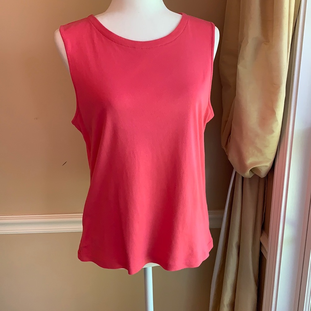Talbots Cotton Sleeveless Tee XL Hot Pink
